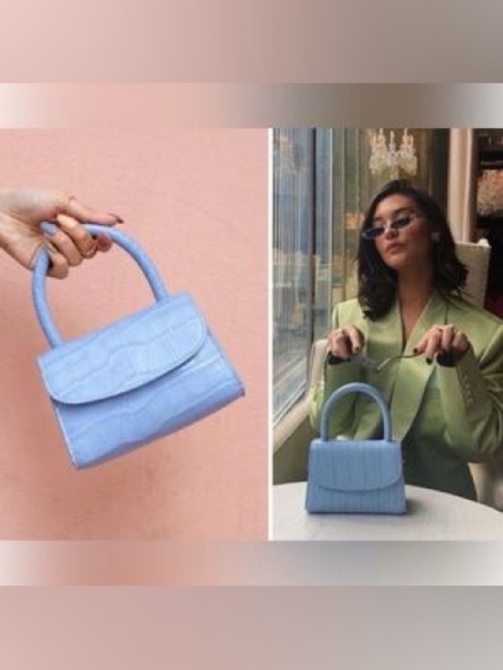 BY FAR Handbags - BY FAR Blue Mini Bag with Strap